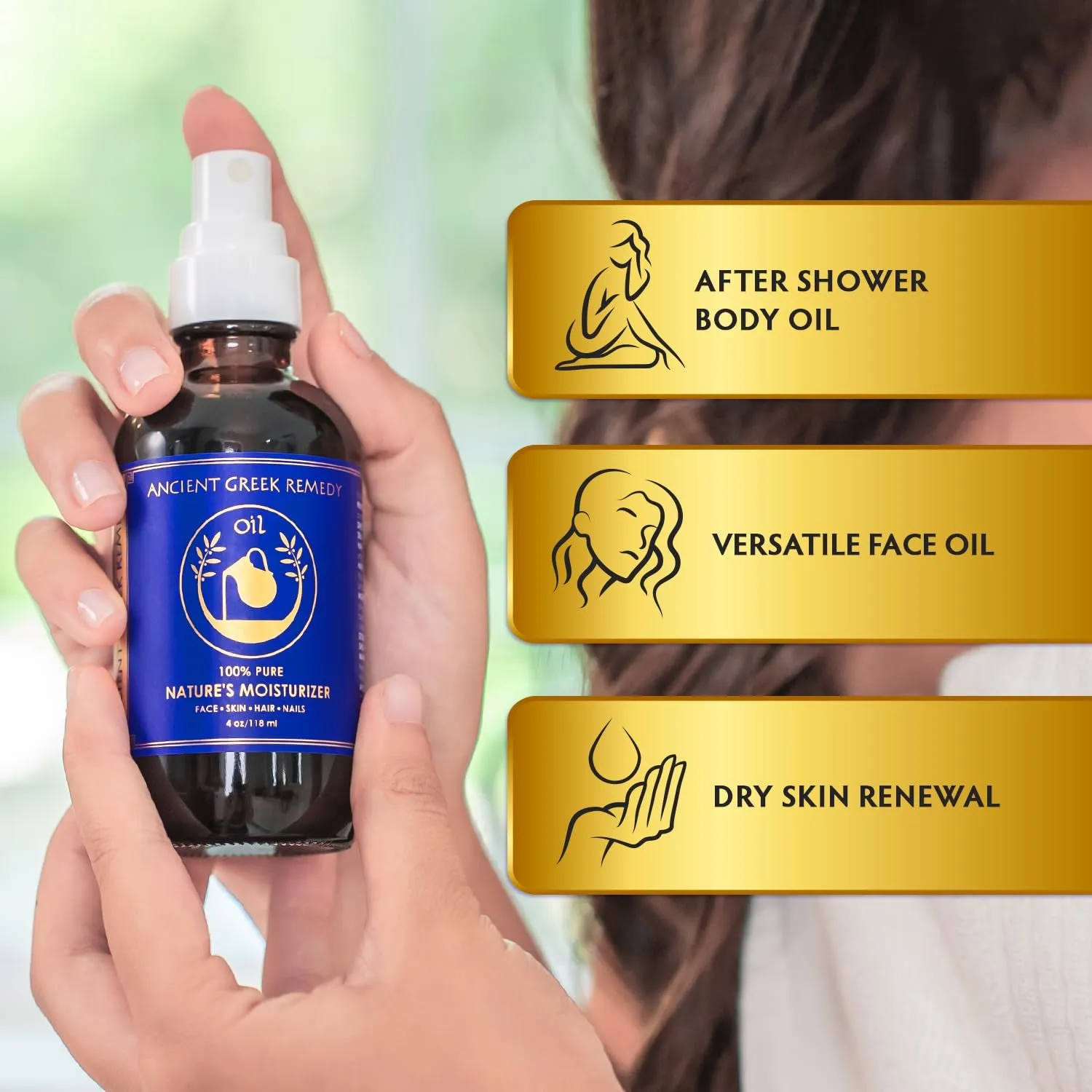 - after Shower Body Oil for Women - Hydrating Face Oil & Body Moisturizer for Dry Skin with Organic Jojoba, Sweet Almond, Olive, and Vitamin E Oil - Clean Skincare, 4 Oz