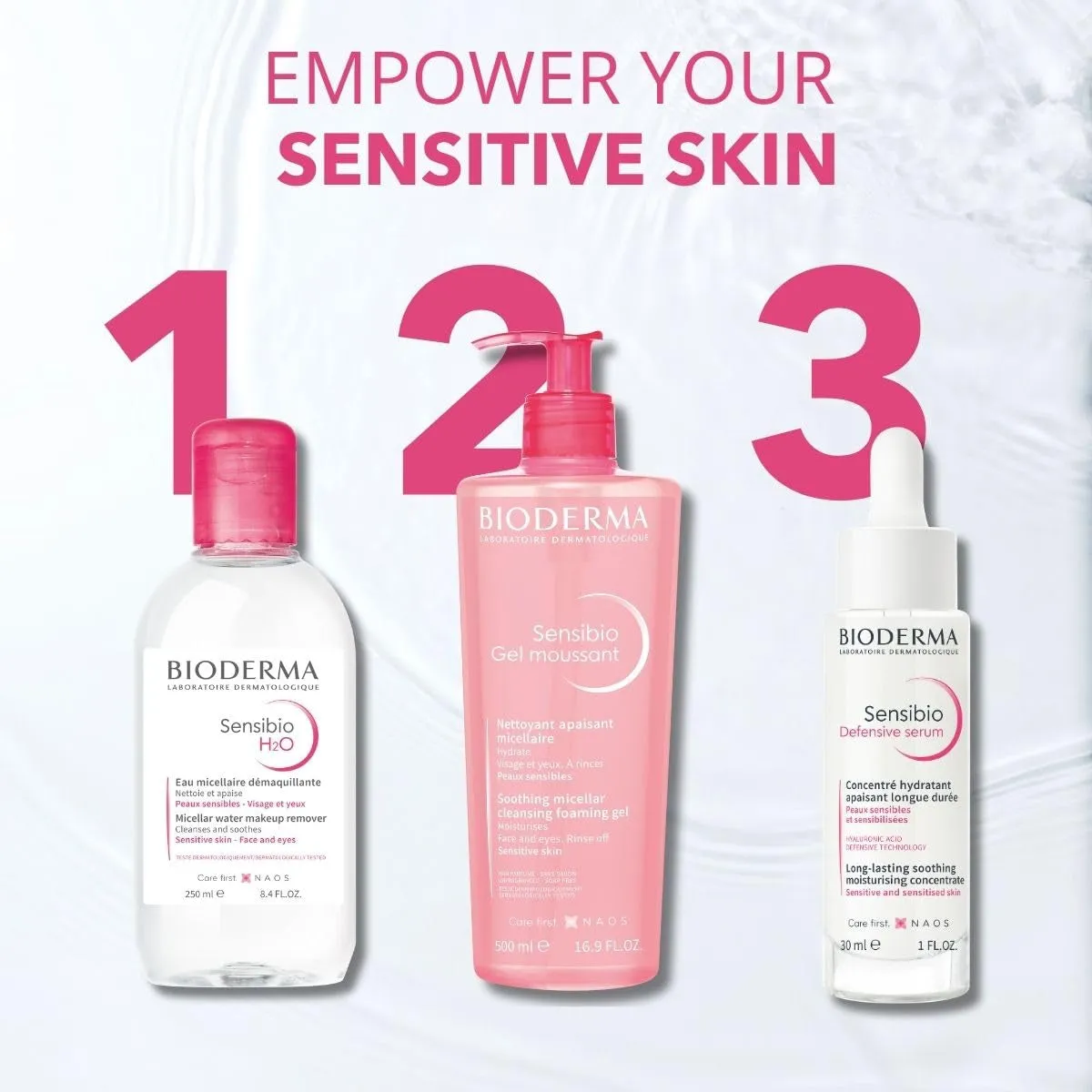 - Sensibio - H2O Micellar Water - Makeup Remover Cleanser - Face Cleanser for Sensitive Skin
