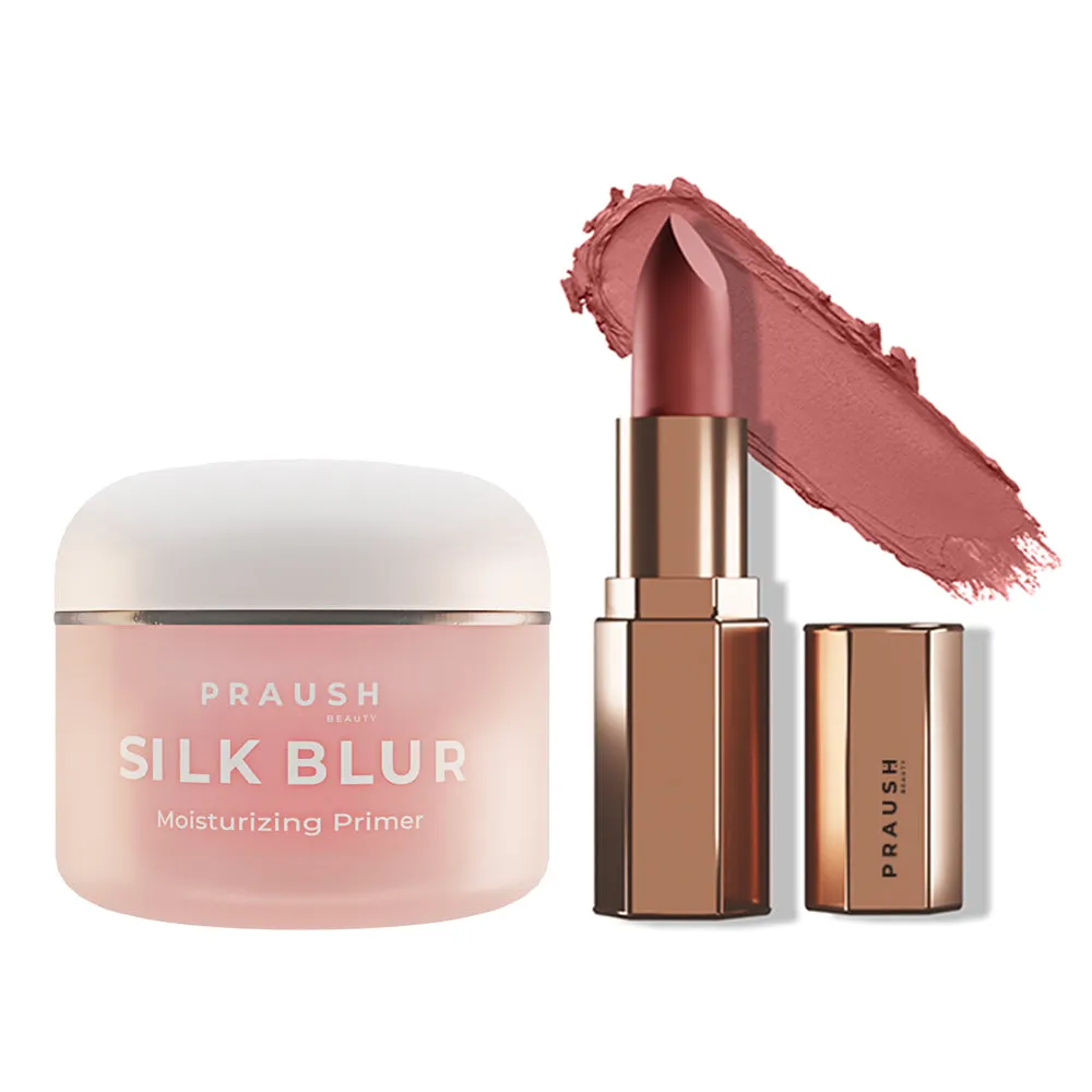 1 Silk Blur Moisturizing Primer   1 Lipstick Daily Glam Bundle