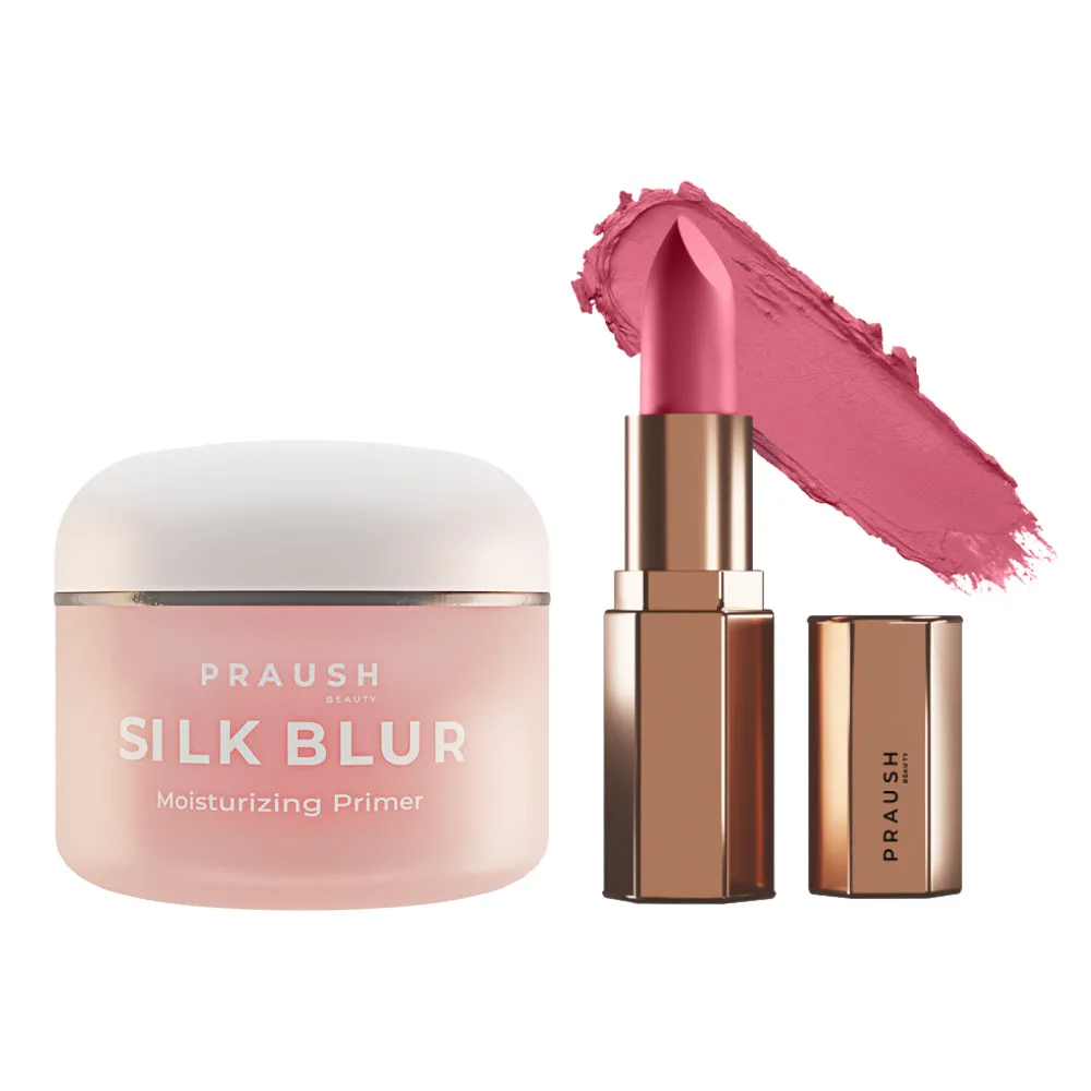 1 Silk Blur Moisturizing Primer   1 Lipstick Daily Glam Bundle