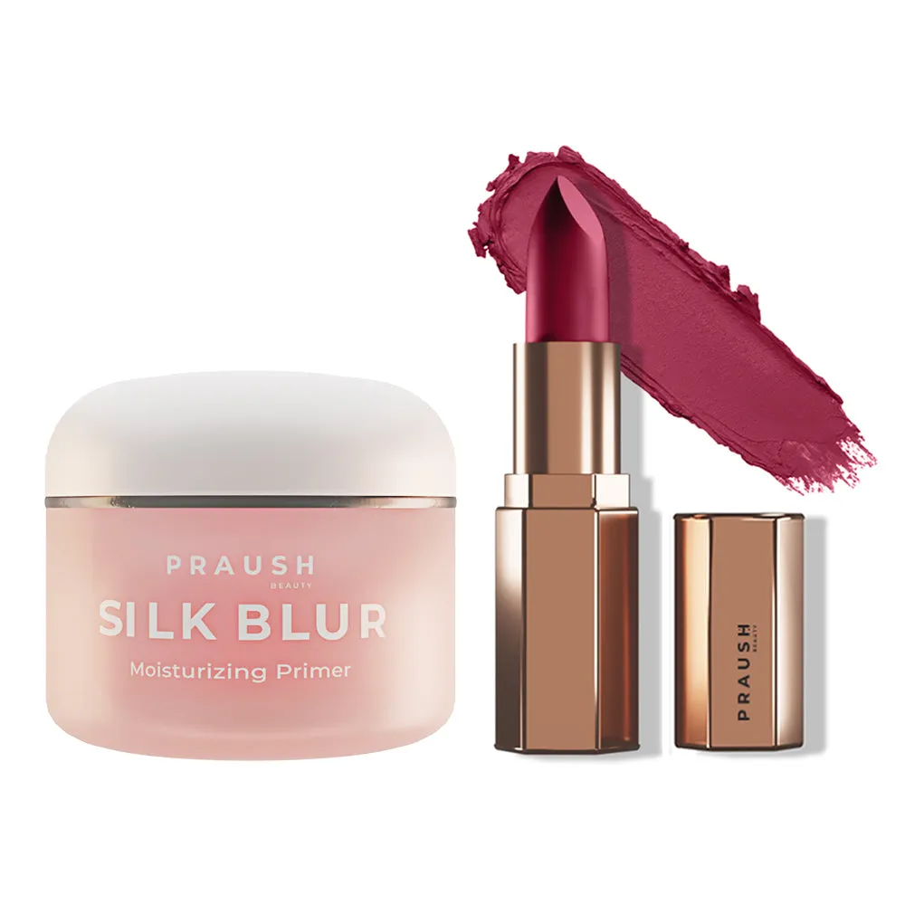 1 Silk Blur Moisturizing Primer   1 Lipstick Daily Glam Bundle