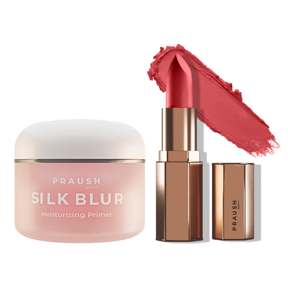 1 Silk Blur Moisturizing Primer   1 Lipstick Daily Glam Bundle