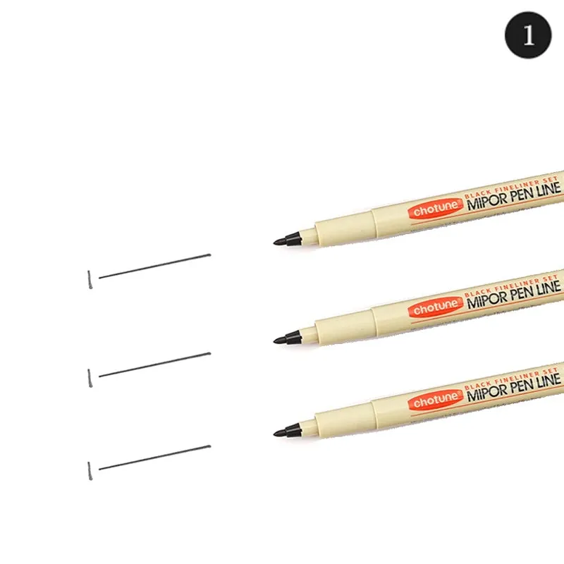 12-Tip Pigment Liner Micron Ink Marker Pen Set for Manga Drawing