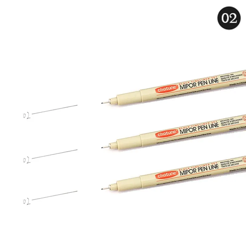 12-Tip Pigment Liner Micron Ink Marker Pen Set for Manga Drawing
