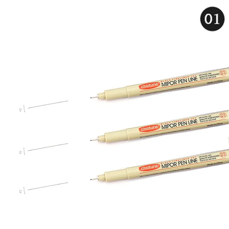 12-Tip Pigment Liner Micron Ink Marker Pen Set for Manga Drawing
