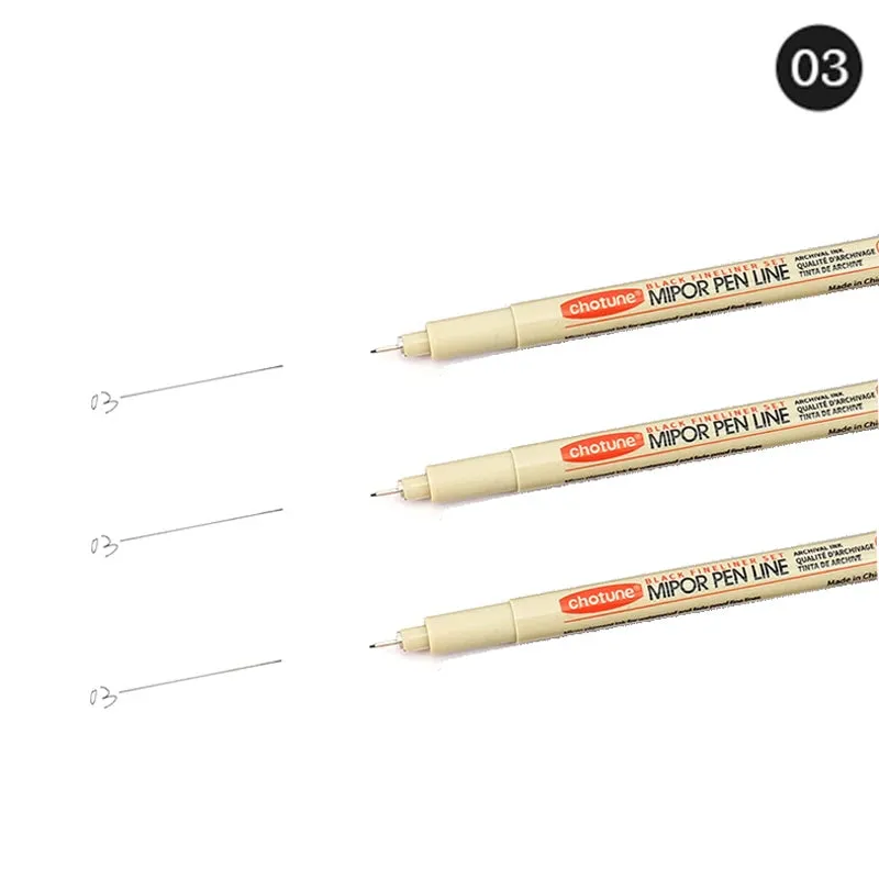 12-Tip Pigment Liner Micron Ink Marker Pen Set for Manga Drawing