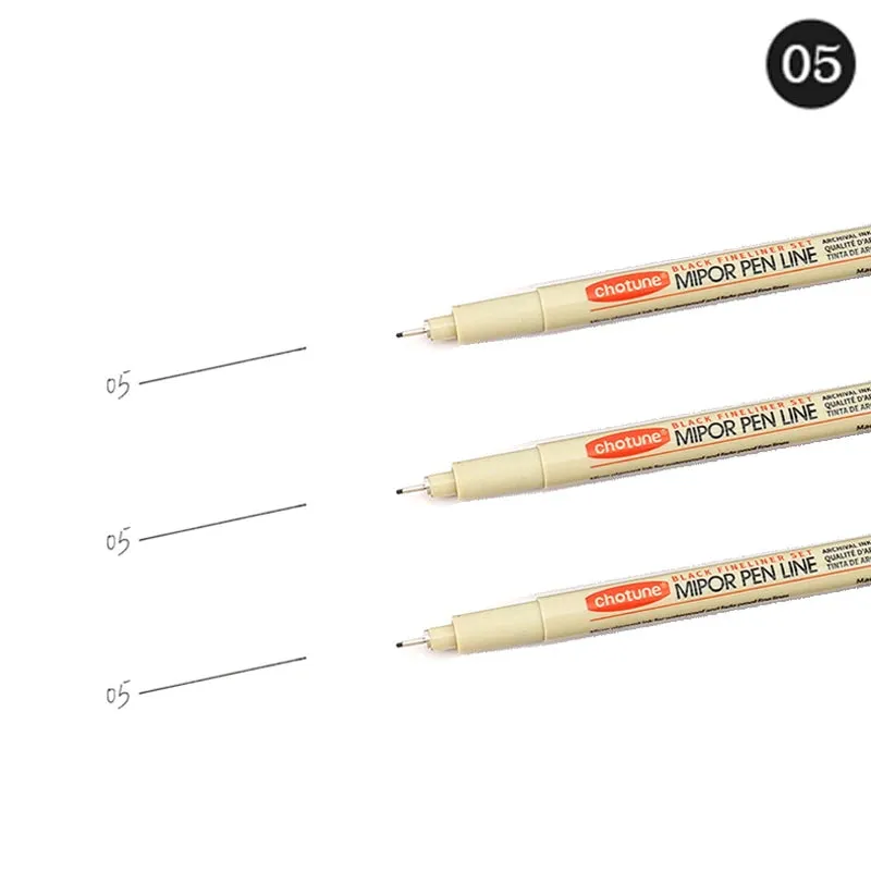12-Tip Pigment Liner Micron Ink Marker Pen Set for Manga Drawing