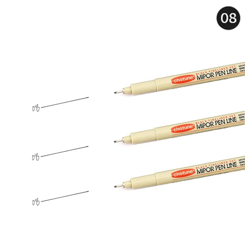 12-Tip Pigment Liner Micron Ink Marker Pen Set for Manga Drawing