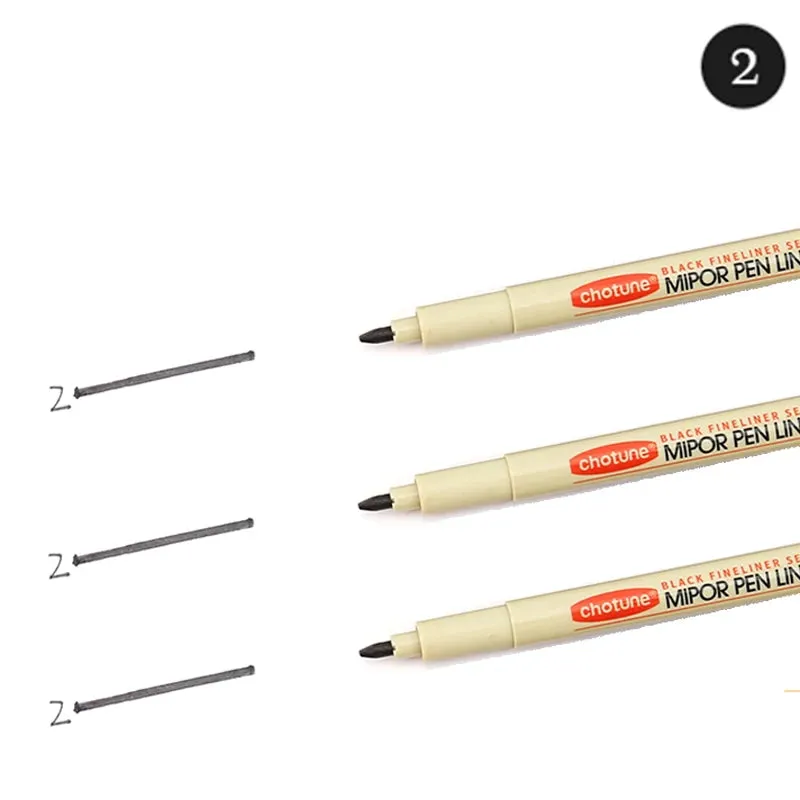 12-Tip Pigment Liner Micron Ink Marker Pen Set for Manga Drawing