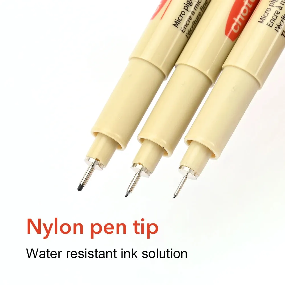 12-Tip Pigment Liner Micron Ink Marker Pen Set for Manga Drawing