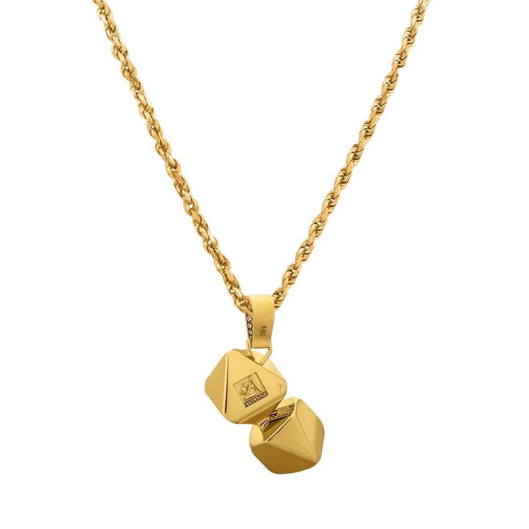 14k Yellow Gold Diamond Dice 5 Ctw