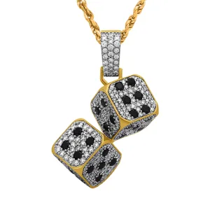 14k Yellow Gold Diamond Dice 5 Ctw