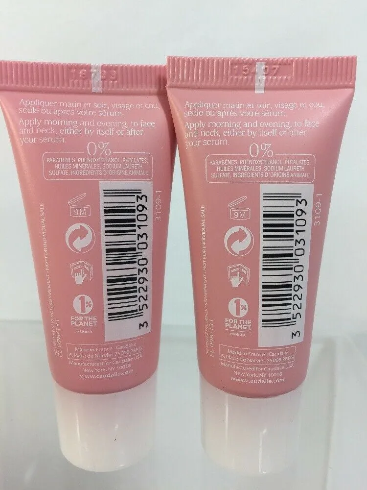 (2) Caudalie Vinosource Moisturizing Sorbet Deluxe Travel Size .33 oz