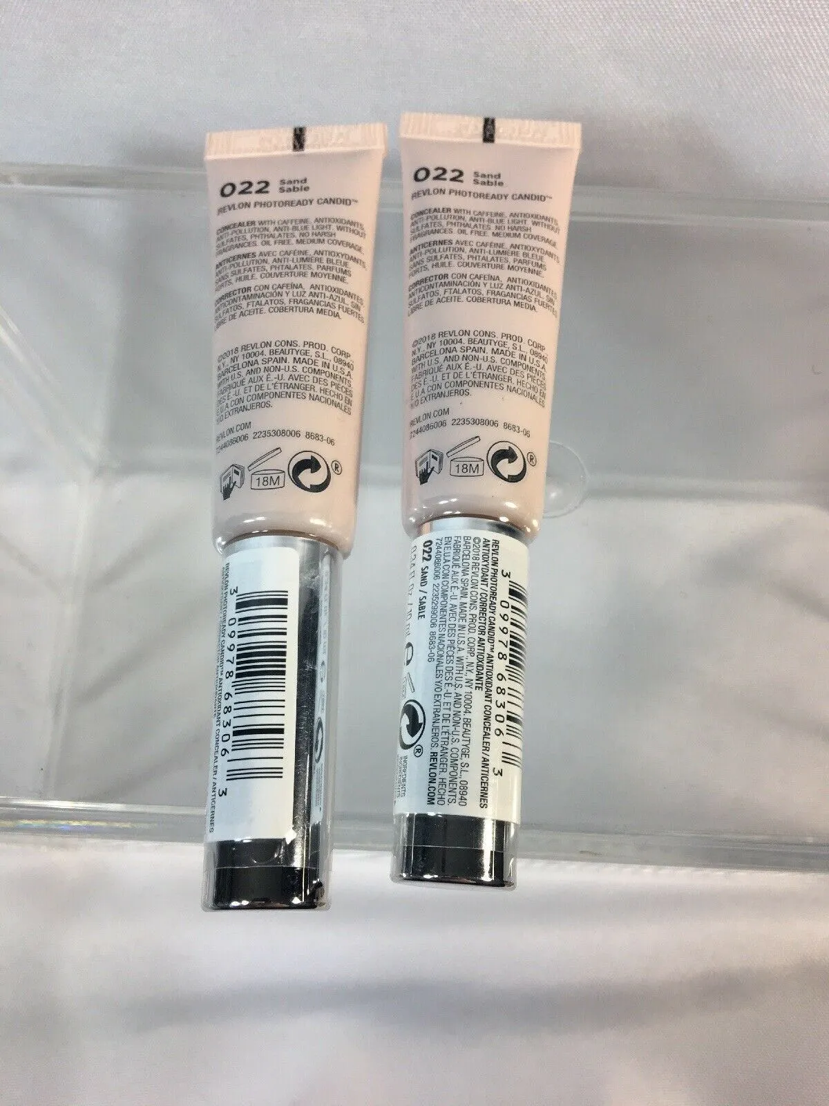(2) Revlon 022 Sand Candid Natural Finish Anti-Pollution Foundation concealer