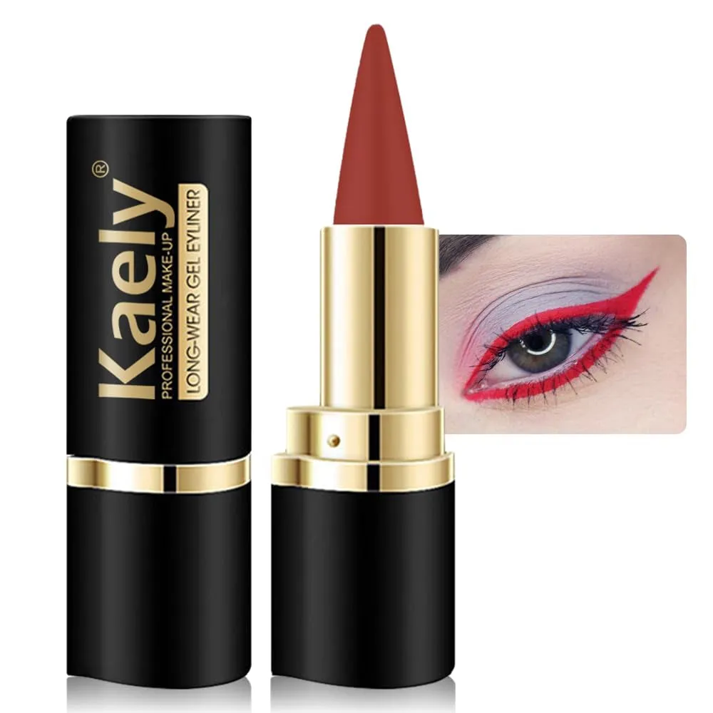 2Pcs Black Gel Eyeliner Pencil,Natural Black Eyeliner Cream Waterproof Smudge Proof,Eye Liner Black Smokey Eyeshadow Palette Stick Crayon,Goth Halloween Makeup,Delineador De Ojos Contra El Agua