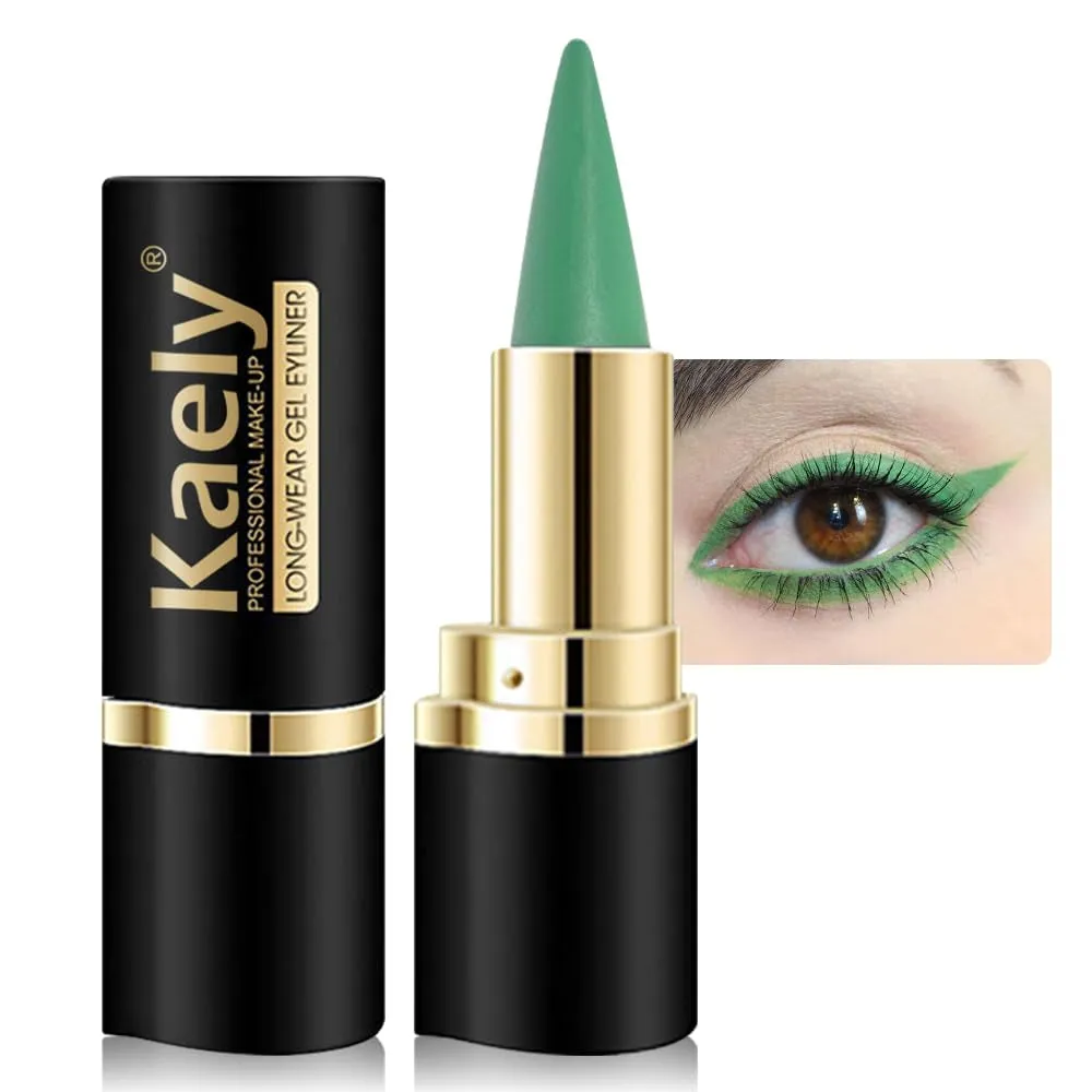 2Pcs Black Gel Eyeliner Pencil,Natural Black Eyeliner Cream Waterproof Smudge Proof,Eye Liner Black Smokey Eyeshadow Palette Stick Crayon,Goth Halloween Makeup,Delineador De Ojos Contra El Agua
