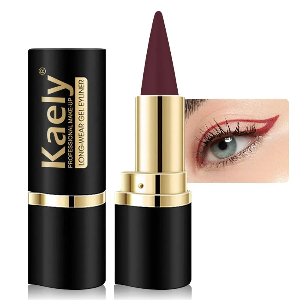 2Pcs Black Gel Eyeliner Pencil,Natural Black Eyeliner Cream Waterproof Smudge Proof,Eye Liner Black Smokey Eyeshadow Palette Stick Crayon,Goth Halloween Makeup,Delineador De Ojos Contra El Agua