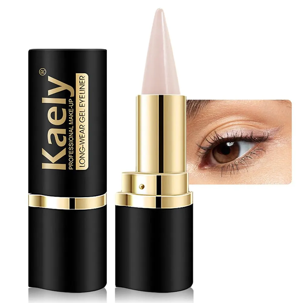 2Pcs Black Gel Eyeliner Pencil,Natural Black Eyeliner Cream Waterproof Smudge Proof,Eye Liner Black Smokey Eyeshadow Palette Stick Crayon,Goth Halloween Makeup,Delineador De Ojos Contra El Agua