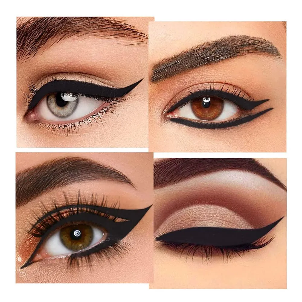 2Pcs Black Gel Eyeliner Pencil,Natural Black Eyeliner Cream Waterproof Smudge Proof,Eye Liner Black Smokey Eyeshadow Palette Stick Crayon,Goth Halloween Makeup,Delineador De Ojos Contra El Agua