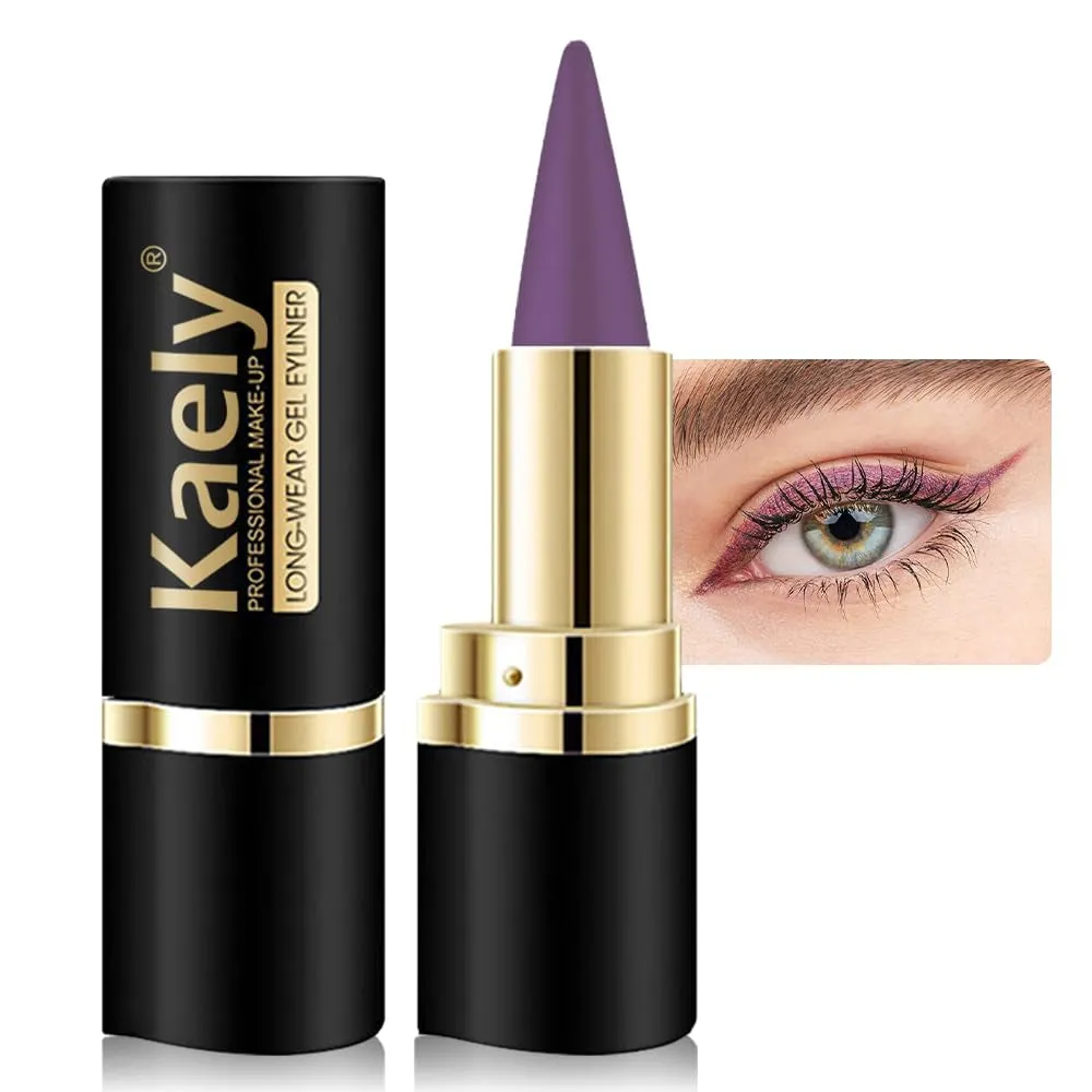 2Pcs Black Gel Eyeliner Pencil,Natural Black Eyeliner Cream Waterproof Smudge Proof,Eye Liner Black Smokey Eyeshadow Palette Stick Crayon,Goth Halloween Makeup,Delineador De Ojos Contra El Agua