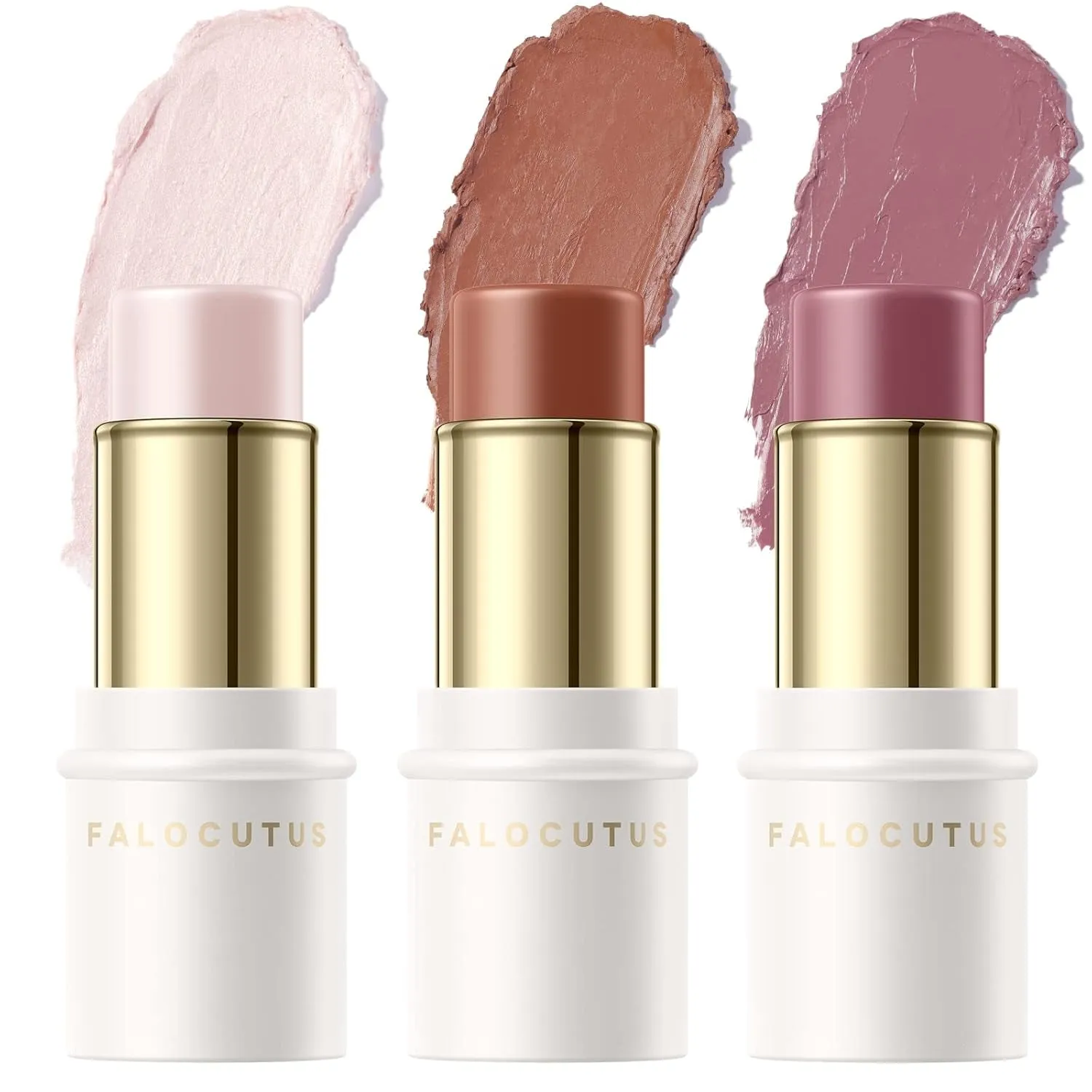 3 Pcs NEUTRAL Contour Stick Set,Cream Blush & Highlighter Bronzer Pen,Long Lasting & Smooth Natural Face Contouring Illuminator,Professional Makeup Kit for All Skin