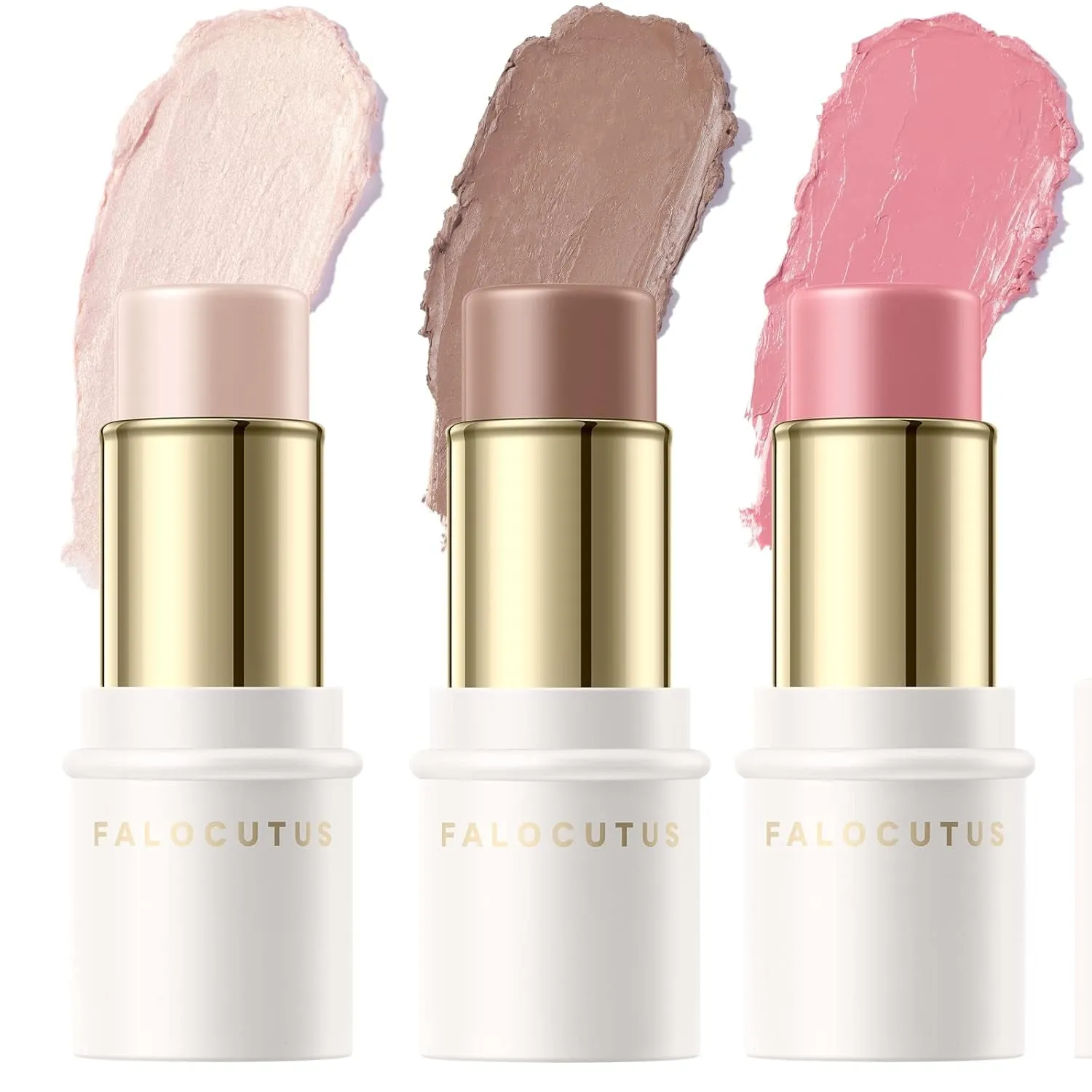 3 Pcs NEUTRAL Contour Stick Set,Cream Blush & Highlighter Bronzer Pen,Long Lasting & Smooth Natural Face Contouring Illuminator,Professional Makeup Kit for All Skin