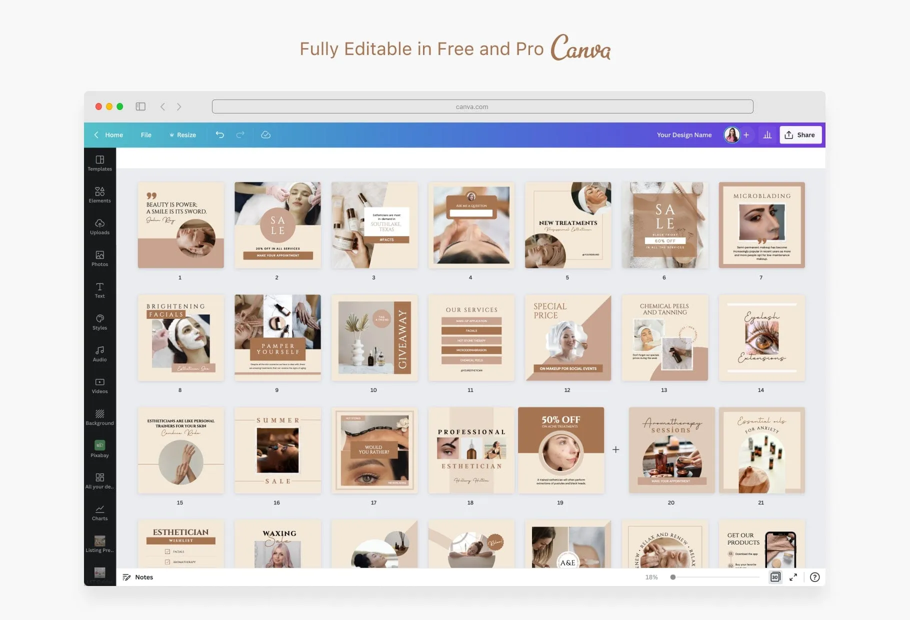 30 Esthetician Instagram Post Canva Templates
