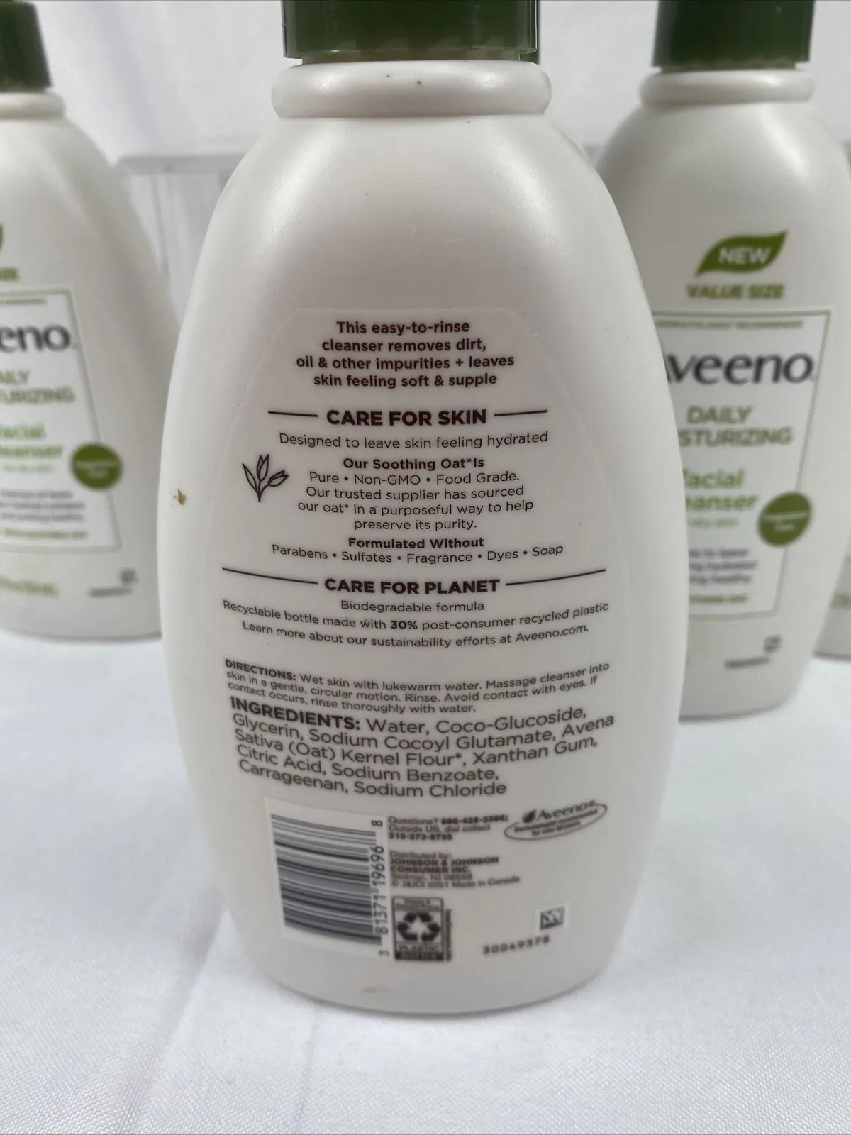 (4) Aveeno Daily Moisturizing Facial Cleanser Soothing Oat Wash Pump 12oz￼￼