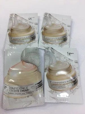 (4) It Cosmetics Confidence In A Creme    1 Eye Creme Repair Moisturizing Sample