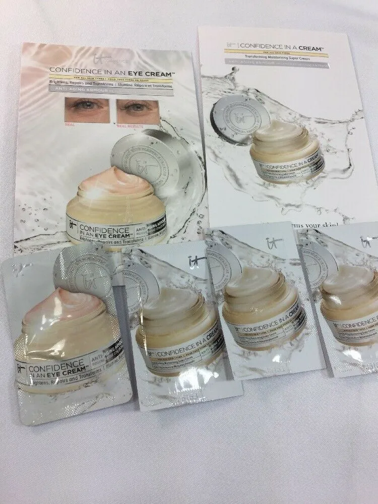 (4) It Cosmetics Confidence In A Creme    1 Eye Creme Repair Moisturizing Sample