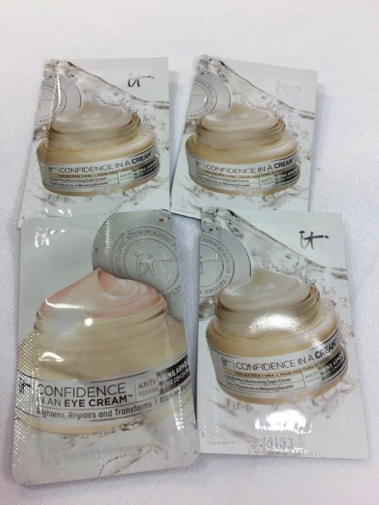 (4) It Cosmetics Confidence In A Creme    1 Eye Creme Repair Moisturizing Sample