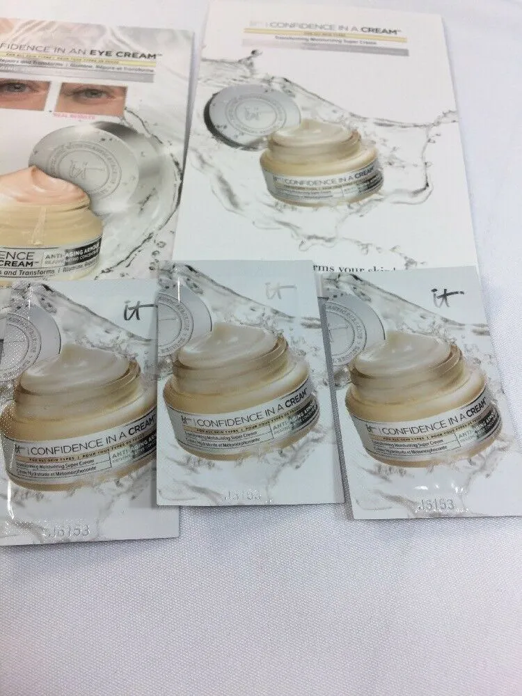 (4) It Cosmetics Confidence In A Creme    1 Eye Creme Repair Moisturizing Sample