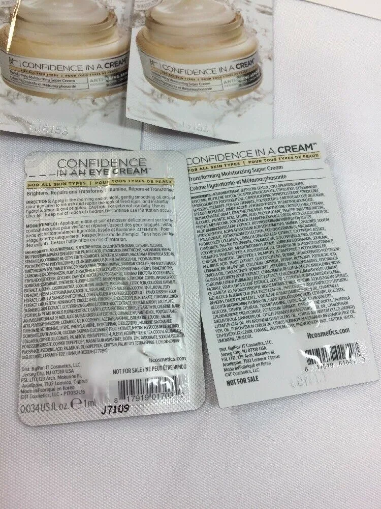 (4) It Cosmetics Confidence In A Creme    1 Eye Creme Repair Moisturizing Sample