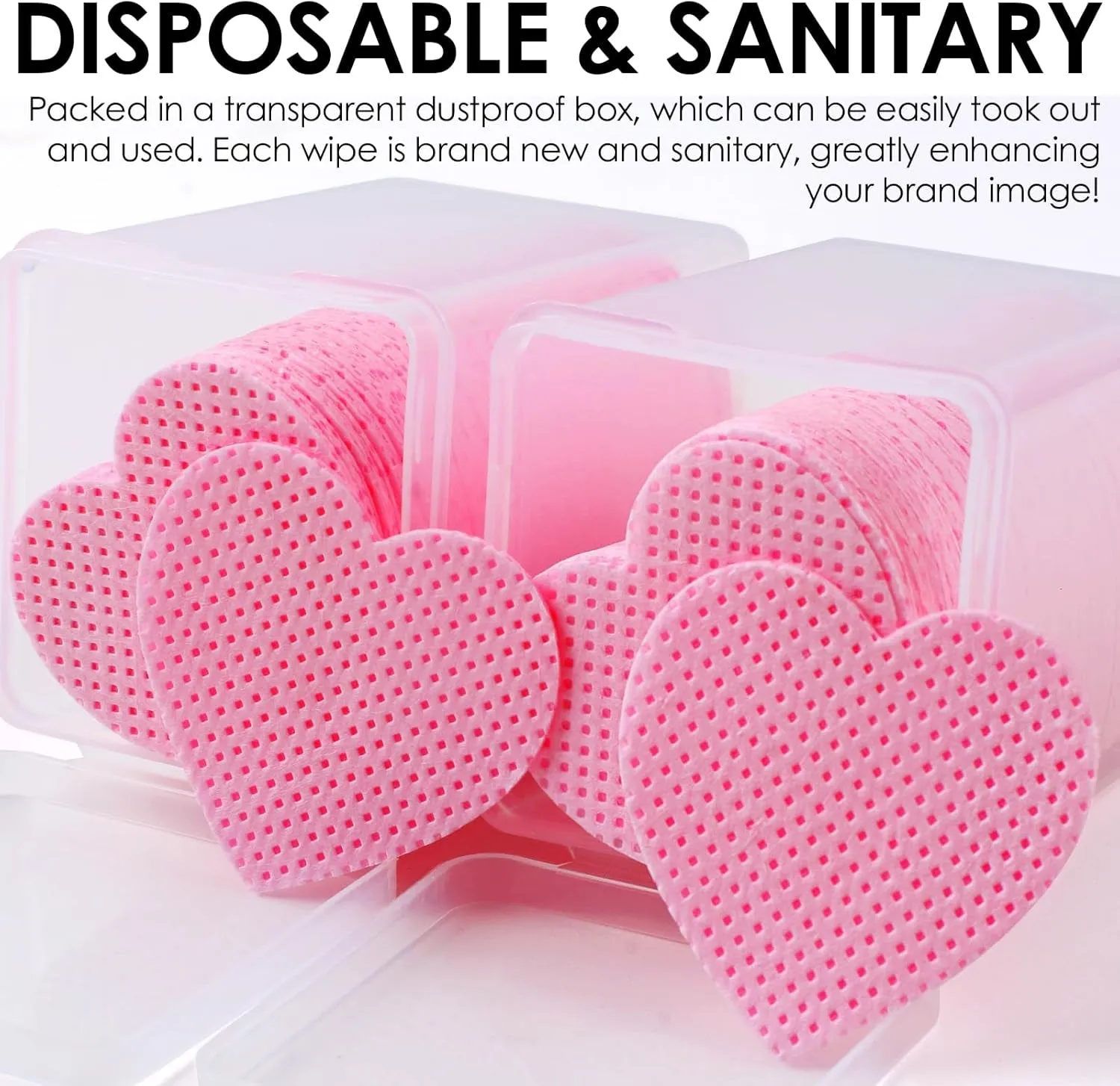 400PCS Lint Free Nail Wipes,1 Pull-Down Pump Dispenser Bottle, Super Absorbent Soft Non-Woven Eyelash Glue Wipes,Lash Extensions Glue Cleaning Wipes Nail Salon Supplies (Pink)