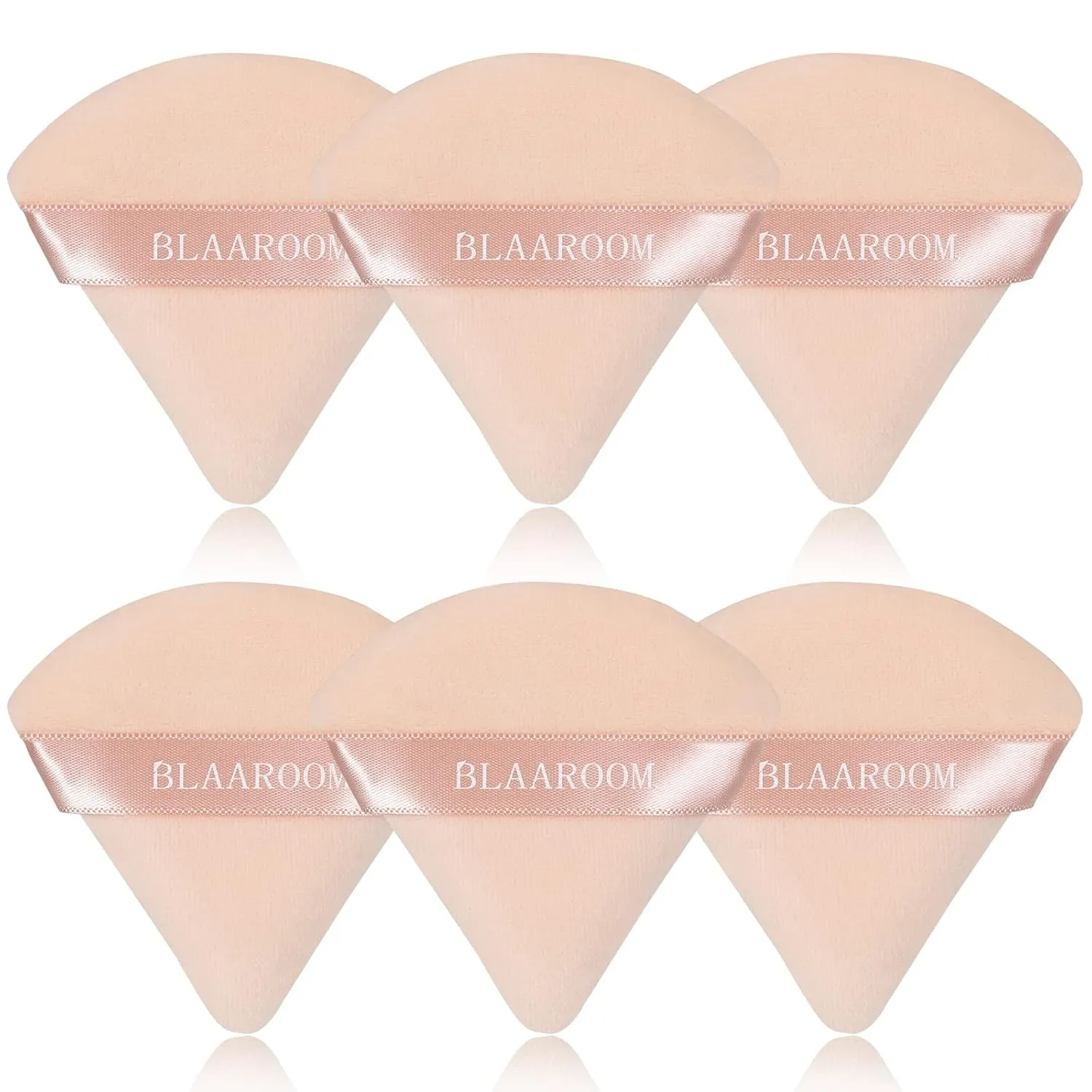 6 Pieces Powder Puff for Face Powder Makeup Puff Velour Soft Triangle Powder Puffs for Loose Powder Mineral Powder Setting Powder Puffs Blender Wet Dry Cosmetic Foundation Sponge Makeup Tool