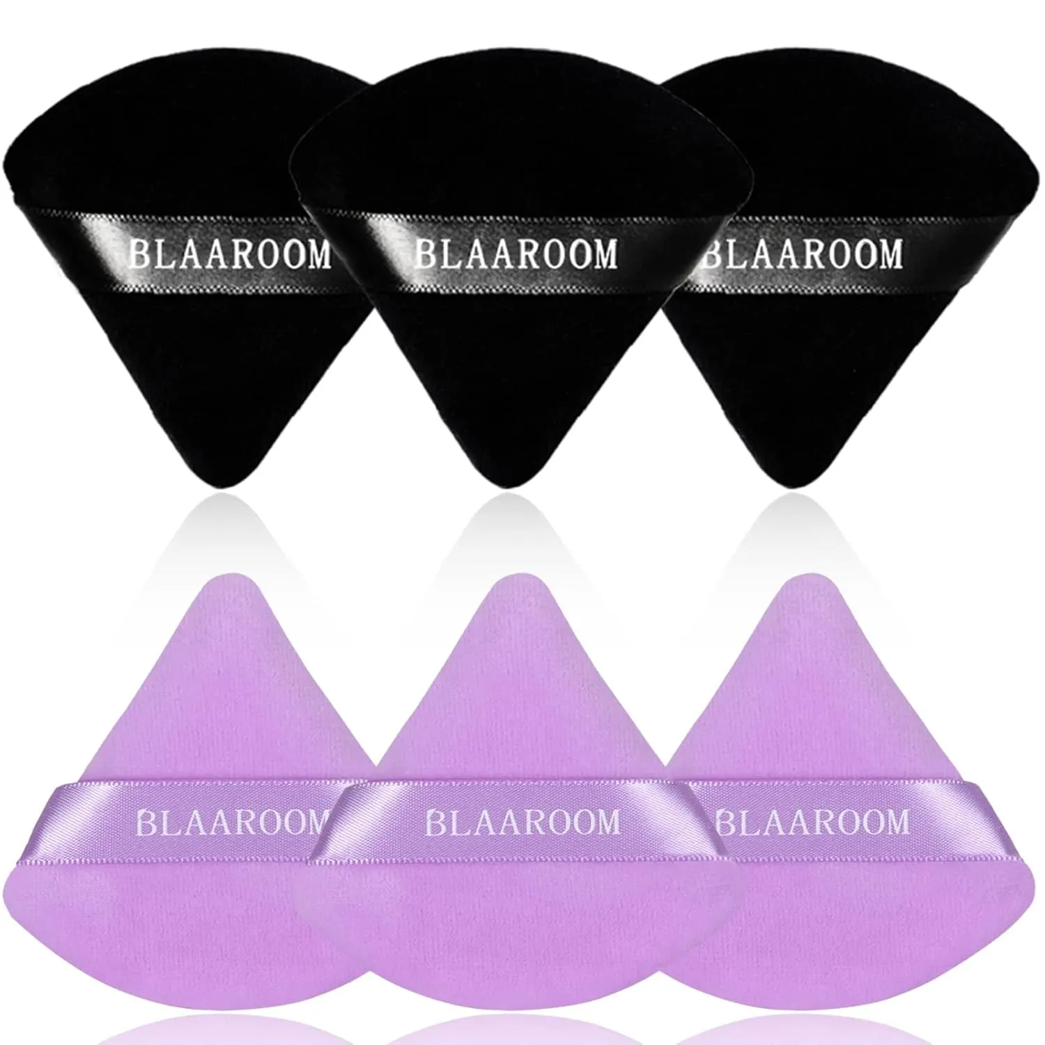 6 Pieces Powder Puff for Face Powder Makeup Puff Velour Soft Triangle Powder Puffs for Loose Powder Mineral Powder Setting Powder Puffs Blender Wet Dry Cosmetic Foundation Sponge Makeup Tool