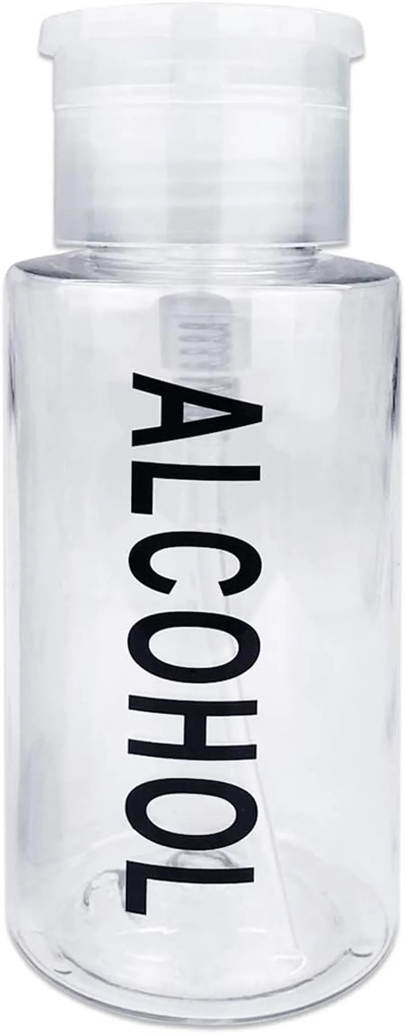 9Oz Gray with Word Imprint Push down Pump Dispenser Empty Refillerable Bottle with Flip Top Cap - for Nail Polish, Travel, Cosmetics Packaging