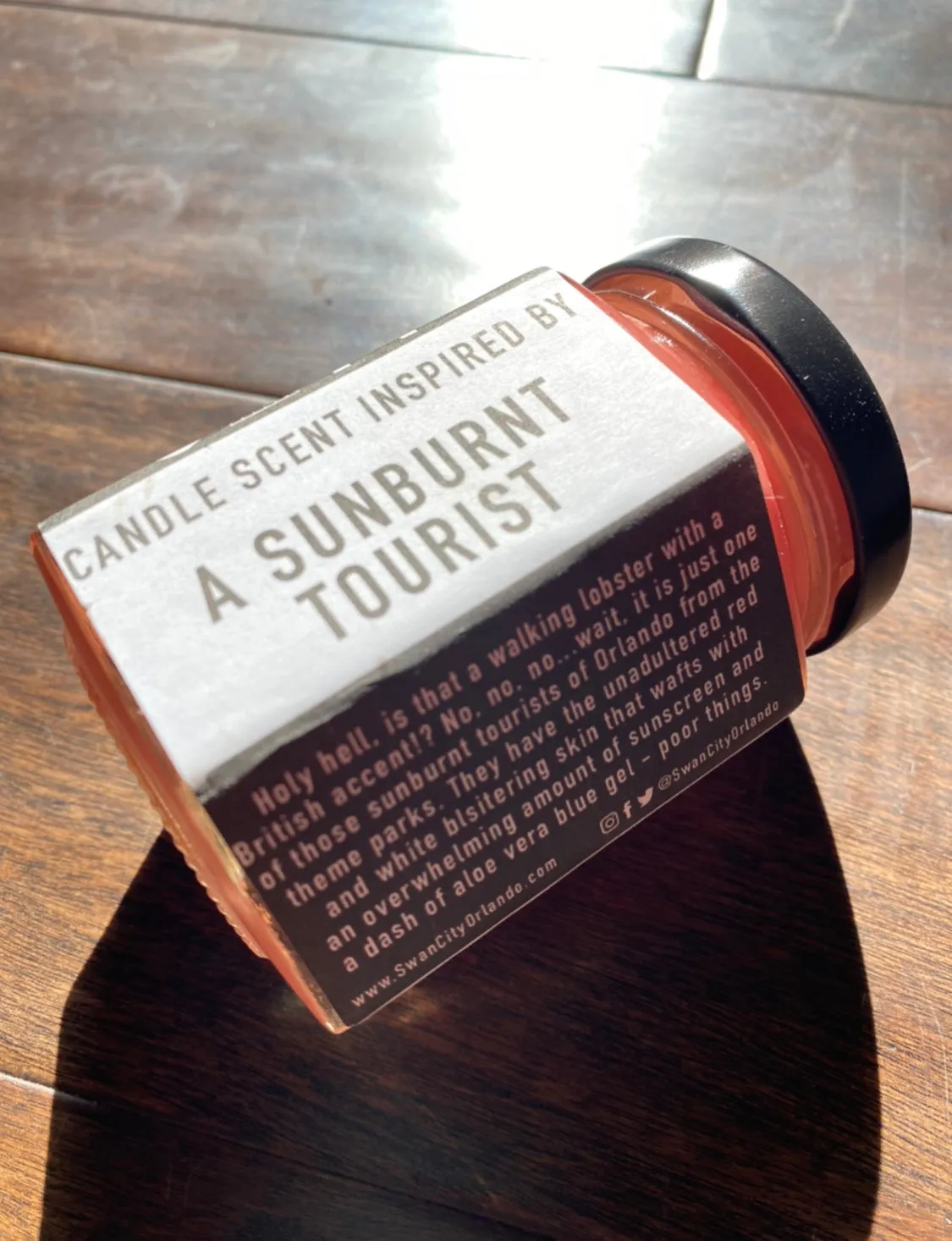 A Sunburnt Tourist Candle