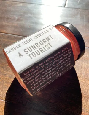 A Sunburnt Tourist Candle