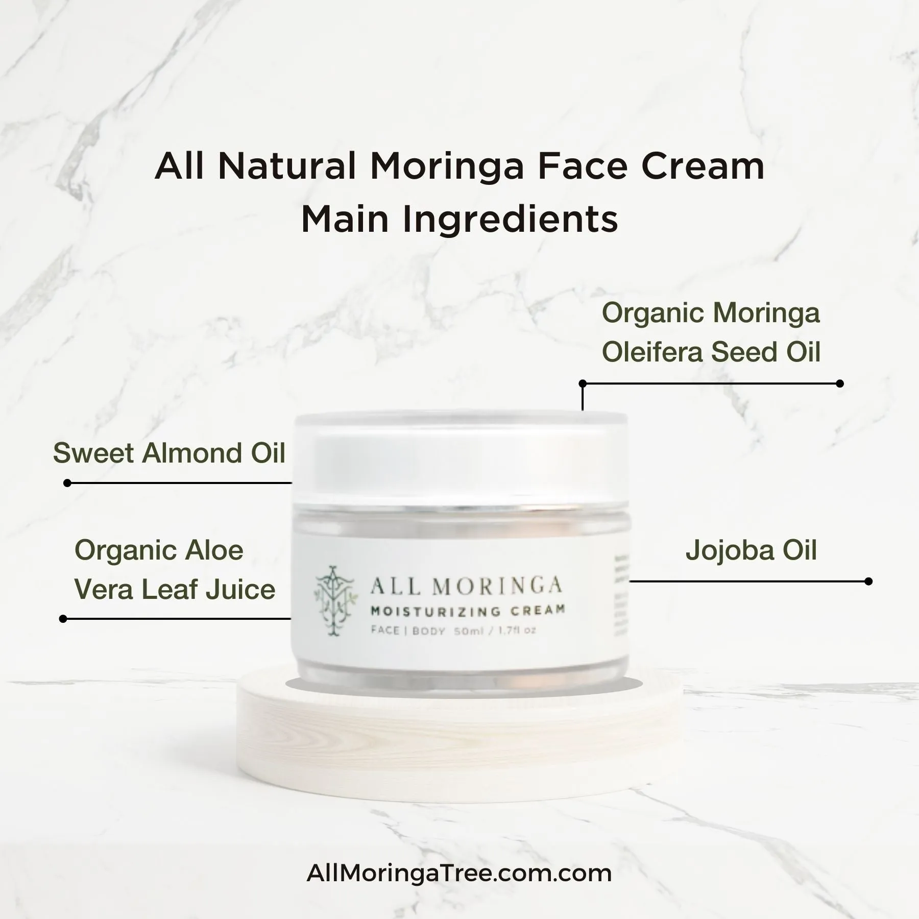 All Natural Moringa Hydrate and Nourish Face Cream for Glowing Skin