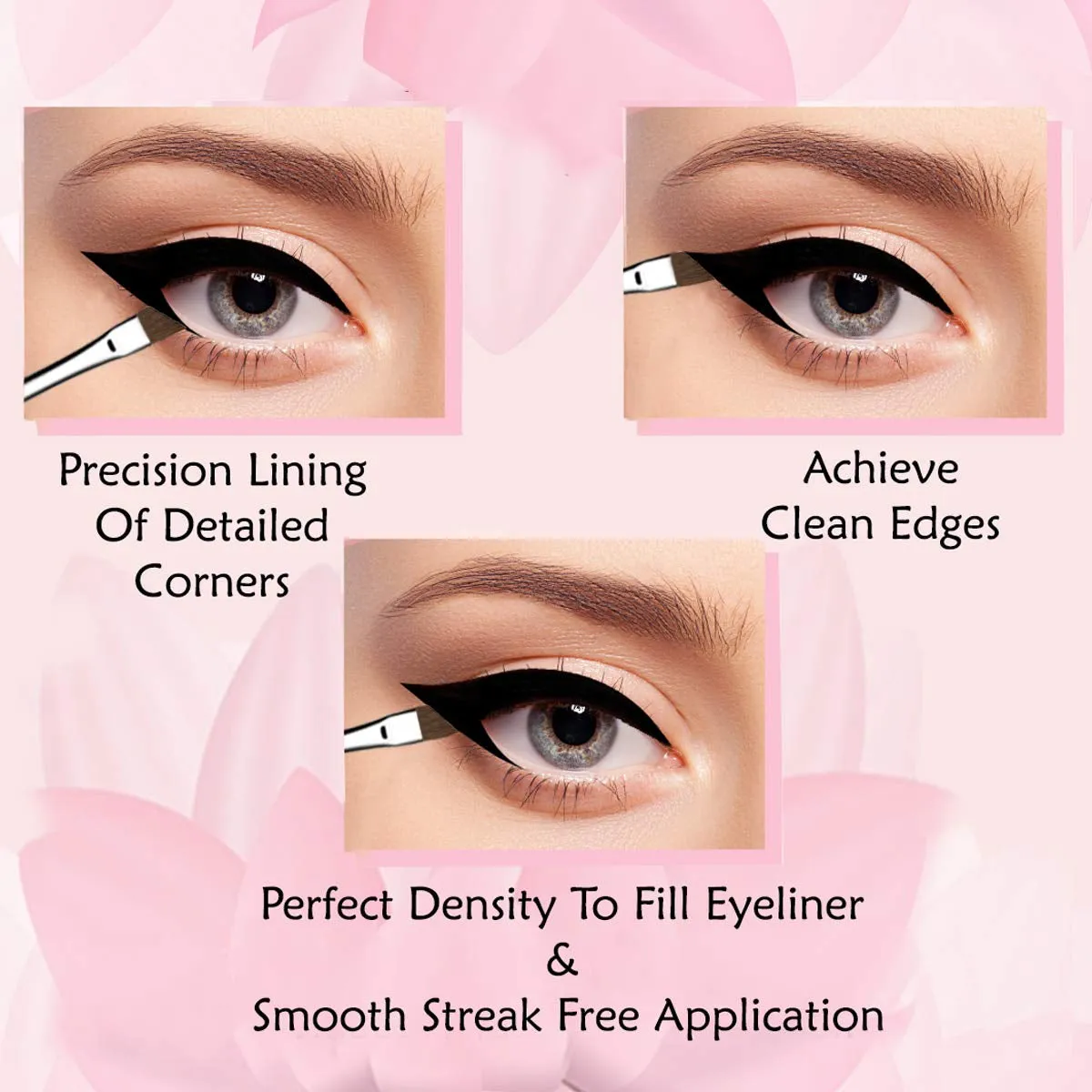 Angled Eyeliner Brush Slanted - Small Thin Winged Liner for Clean Lines to Apply Smooth Liquid Gel Liner for a Fine Wing | Application of Flat Angle Edges Allows Precision Control Sexy Cat Eyes