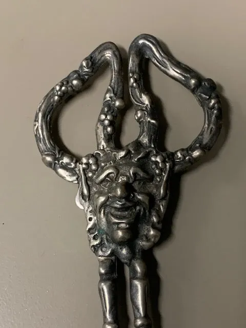 Antique, Solid Sterling Silver Shears w/ the Face of  a Deity:  Shears of Mithras