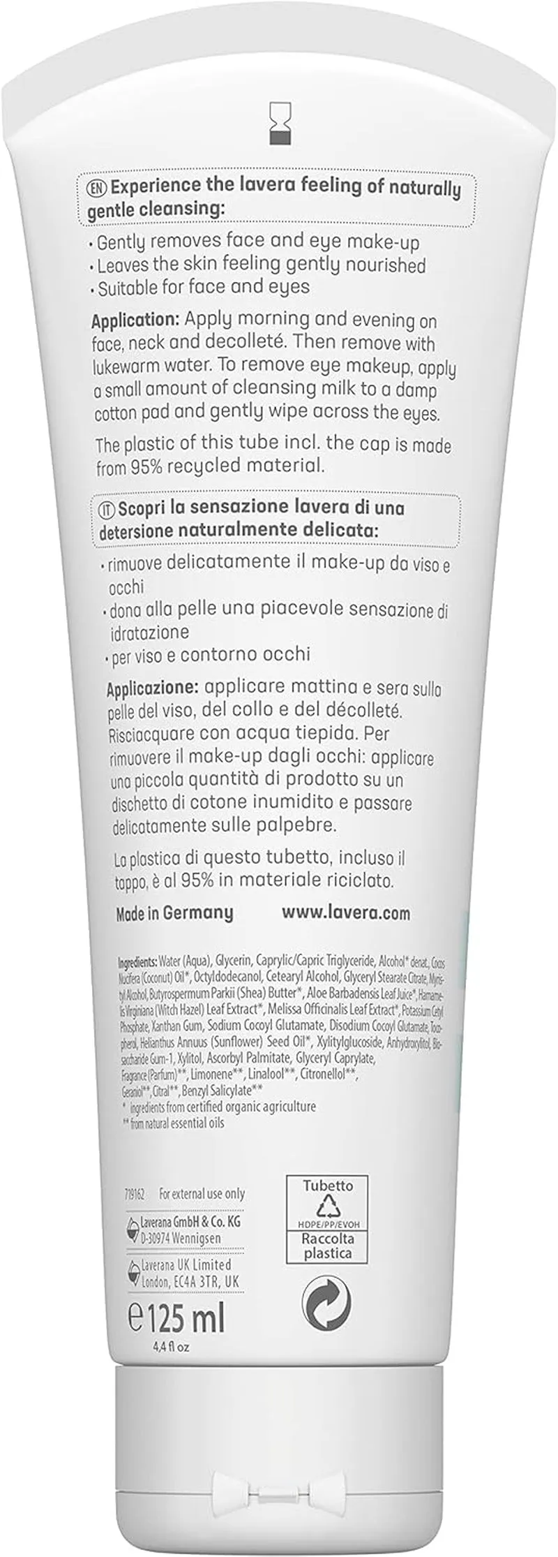 Basis Sensitive Cleansing Milk - Facial Cleanser with Organic Aloe Vera & Shea Butter for Soft Skin - Make up Remover - Face Wash - PETA Certified - Vegan - Made in Germany - 4.3 Fl Oz