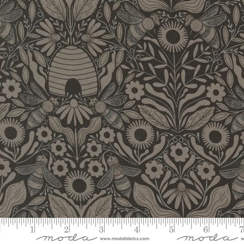 Bee Garden by Moda Fabrics  BEEHIVE DAMASK/BLACK
