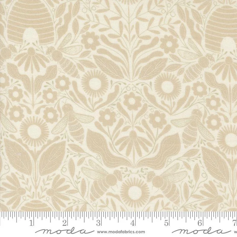 Bee Garden by Moda Fabrics  BEEHIVE DAMASK/PORCELAIN