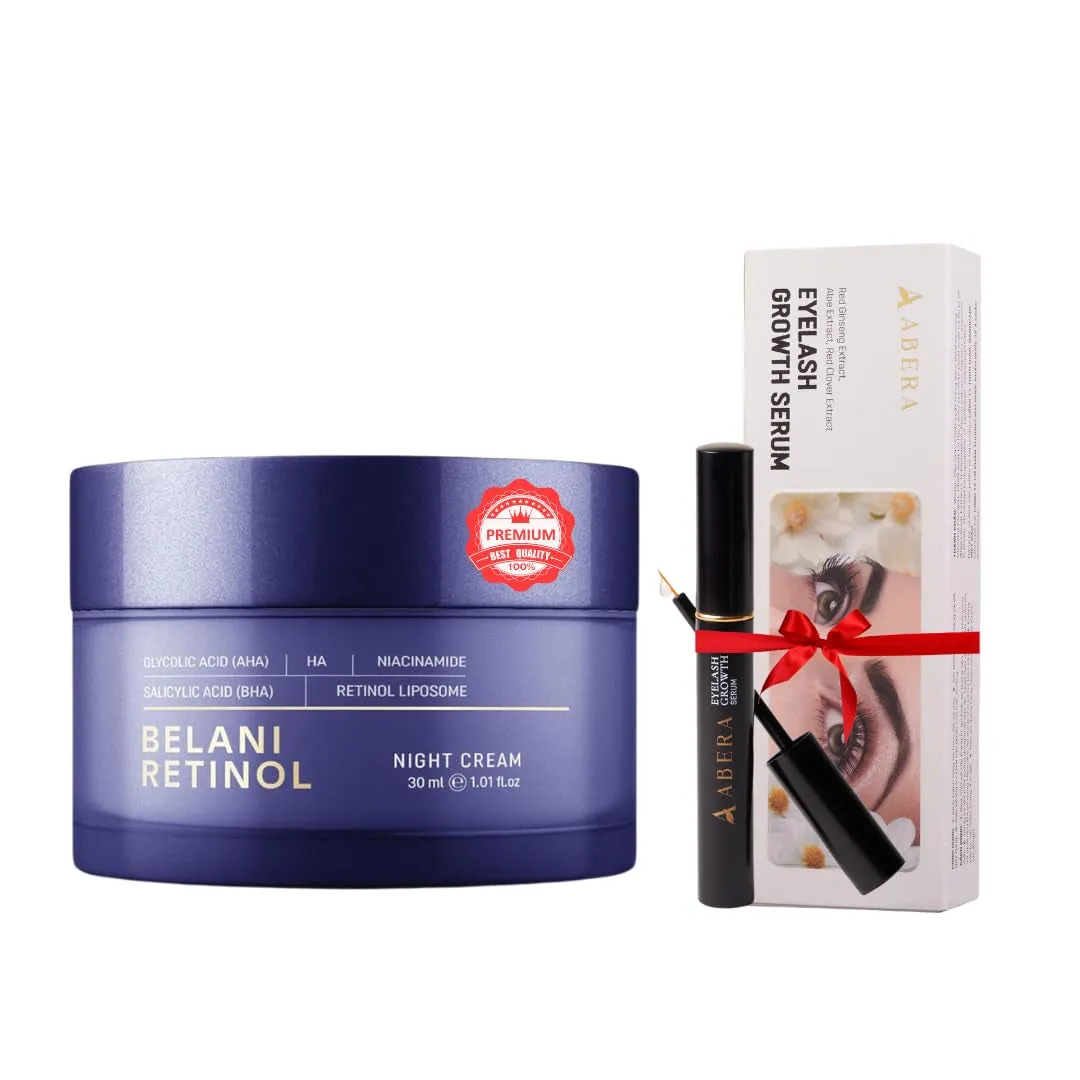 BELANI Retinol Night Cream for Women, Dark Spot Remover, Melasma Treatment, Reduce Fine Lines, Anti-Wrinkle, Anti-Aging Neck and Décolleté for Face (2 Box   Gift Eyelash Serum)