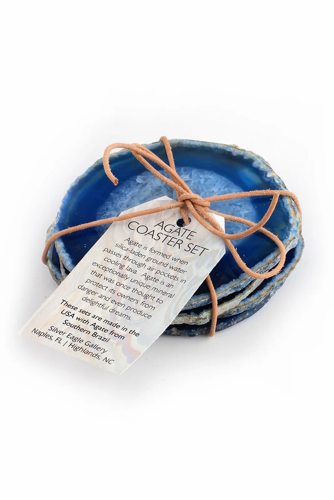 Blue Agate Coaster Set