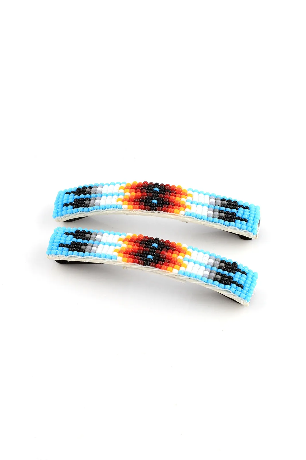 Blue Navajo Beaded Barrettes (Pair)