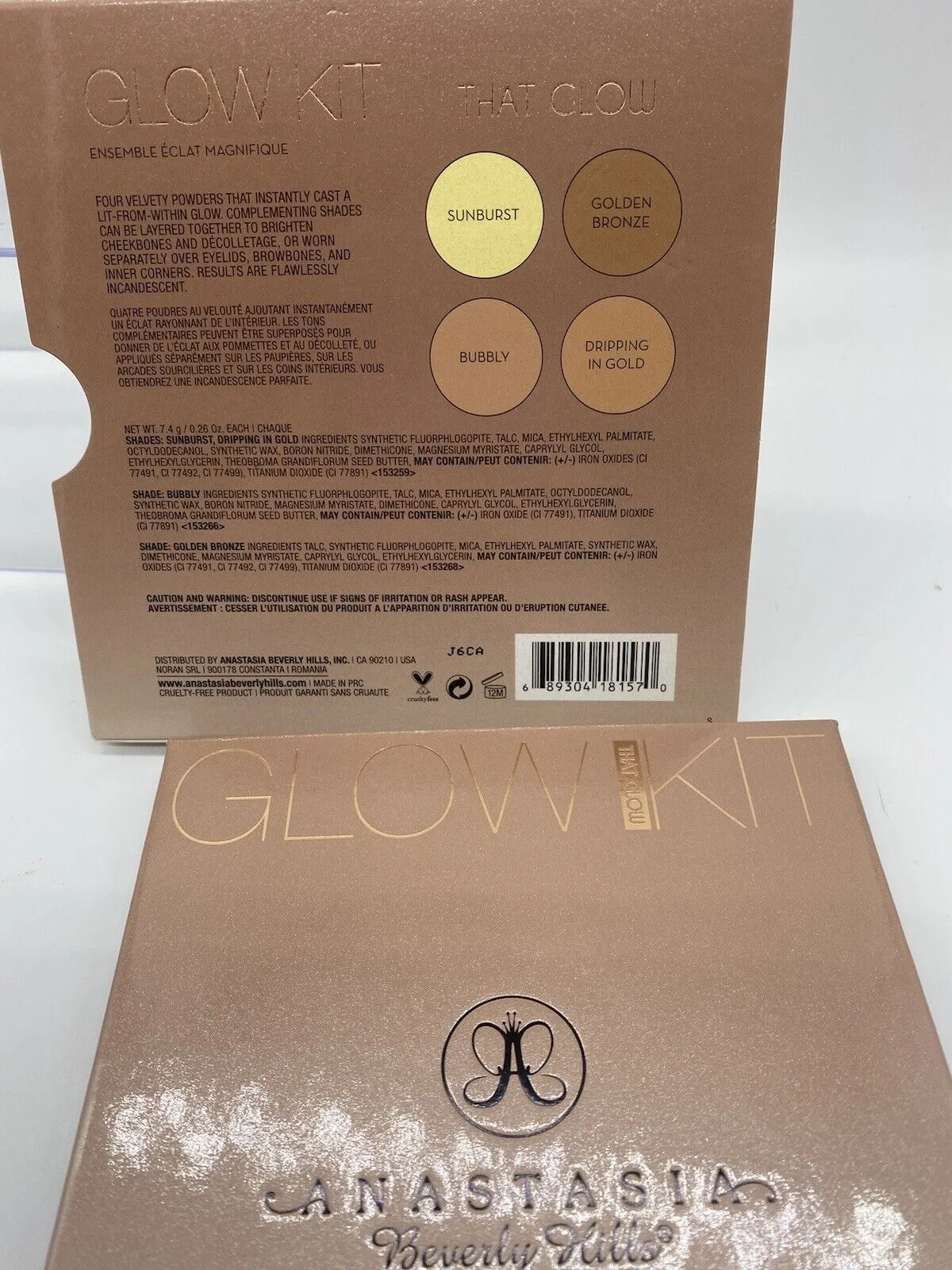 BNIB Anastasia ABH That Glow Highlighter Palette Limited Edition w/receipt