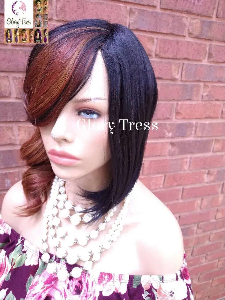 Bob Wig, Short Bob Wig, Ombre Auburn & Blonde Wig, Wig, Wigs,  Bob Full Wig, Glory Tress, Ready To Ship // STAR
